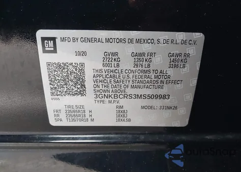 2021 Chevrolet Blazer Fwd 2Lt z USA, uszkodzony, nr VIN 3GNKBCRS3MS509983